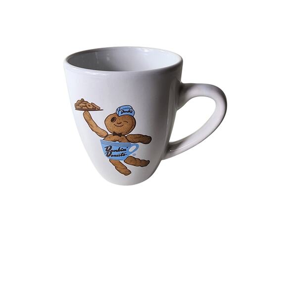 DUNKIN DONUTS White Blue 2010 Retro Logo Coffee Mug - Picture 1 of 8